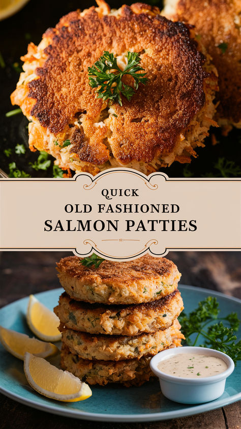 Bring a taste of nostalgia to your table with these Quick Old Fashioned Salmon Patties! Crispy on the outside, tender and flavorful on the inside, these patties are made with simple ingredients and come together in just 20 minutes. Perfect for a quick and hearty meal any day of the week. Southern Fried Salmon Patties, Salmon Patties Recipe Canned, Best Pans For Cooking, Old Fashioned Salmon Patties, Canned Salmon Patties, Classic Old Fashioned, Salmon Croquettes, Salmon Patties Recipe, Budget Friendly Dinner