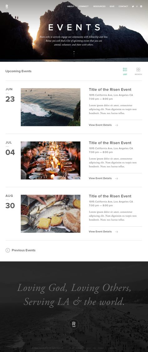 Risen events Design De Configuration, Blog Post Design, Ui Design Mobile, Module Design, Blog Website Design, Blog Design Inspiration, Best Website Design, Event Website, List Design