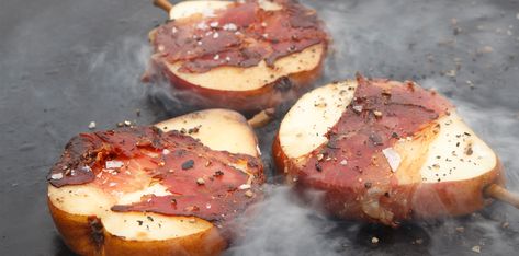 Don't hesitate, check out this recipe for world renowned chef Francis Mallman's Griddled Red Bartlett Pears, wrapped in Iberico ham no less! Francis Mallman, Cooking With Fire, Iberico Ham, Bartlett Pears, Holiday Appetizer, James Beard, Fruit Dishes, Open Fire, Holiday Appetizers