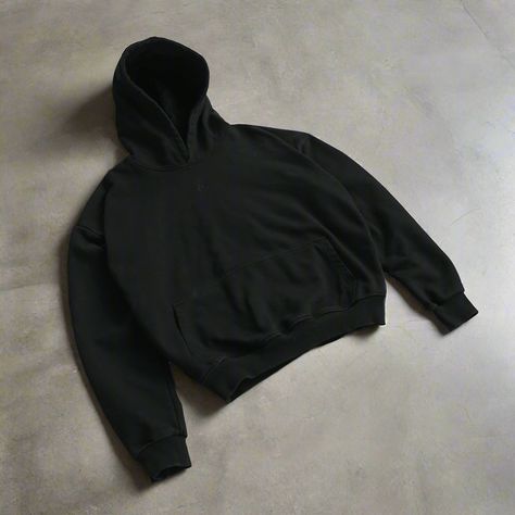 Ø Tri-Panel Hoodie. High quality heavyweight French terry cotton hoodie. Boxy fit. Minimalist all black design. #clothingbrand #boxyhoodie #streetwear #hoodieseason Blank Hoodies, French Terry Hoodie, Cotton Hoodie, Zipper Hoodie, Black Crop, Cropped Hoodie, Black Design, Black Hoodie, French Terry