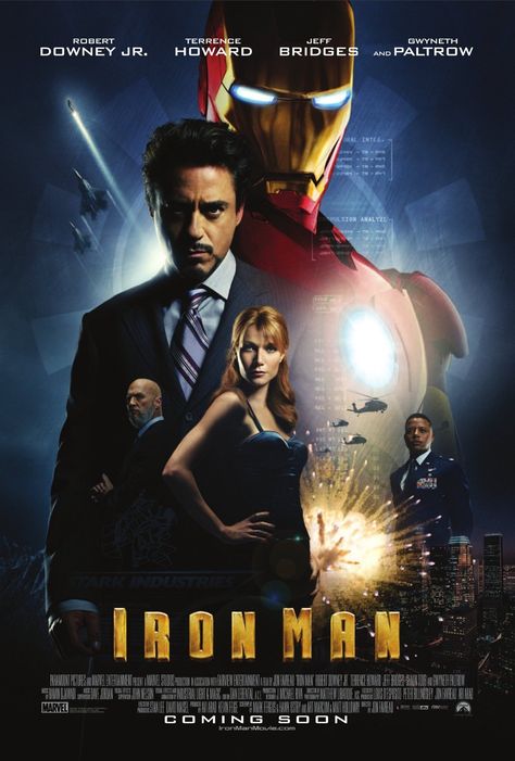 Iron Man (2008) Iron Man Movie Poster, Iron Man Poster, Iron Men 1, Iron Man 2008, Terrence Howard, Action Movie Poster, Iron Man Movie, Robert Downey Jr., Iron Man Wallpaper