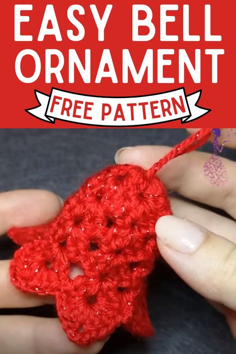 Easy Homemade Christmas Ornaments Diy, Crochet Christmas Decorations Free, Crochet Christmas Bells, Crochet Zebra Pattern, Crochet Ornaments Free Pattern, Crochet Bells, Crochet Christmas Ornaments Free Pattern, Crocheted Christmas Ornaments, Shawls Design