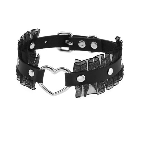 Cheap Adjustable Emo Choker, Emo Costume, Adjustable Punk Heart Choker, Cheap Black Gothic Choker, Black Emo Choker Necklace, Black Heart-shaped Emo Choker, Goth Choker Necklaces, Novelty Jewelry, Leather Choker Collars