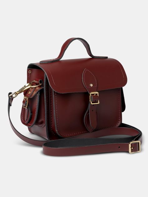 Small Leather Crossbody Purse, Dark Academia Bag, Satchel Bags For Women, Leather Side Bag, Side Purses, Dream Bags, Oxblood Leather, Country Fashion, Leather Travel Bag