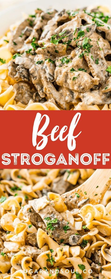 Beef Stroganoff is a delicious dinner recipe made with tender ribeye steak sautéed in a buttery mushroom and sour cream sauce and served over egg noodles. Ribeye Recipes, Tender Ribeye Steak, Beef Egg Noodles, Steak Noodles, Steak Stroganoff, Rib Eye Recipes, Beef Mushroom, Ribeye Steak Recipes, Dinner Beef