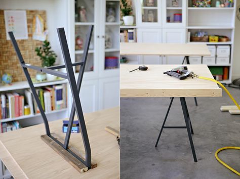 diy (Ikea lerberg trestle leg tables} Ikea Lerhamn Table, Ikea Trestle, Laneberg Ikea Table, Lerberg Ikea, Gamlared Table Ikea, Counter Height Table Ikea, Ikea Table Legs, Ikea Legs, Diy Esstisch