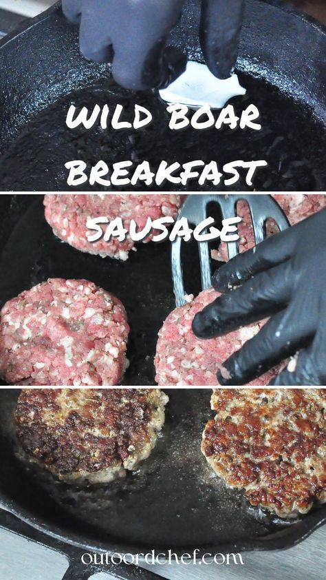 wild boar breakfast sausage Wild Hog Sausage Recipes, Boar Sausage Recipes, Wild Pig Recipes, Wild Boar Sausage Recipes, Wild Hog Recipes, Sausage Meat Recipes, Boar Recipes, Breakfast Staples, Wild Boar Recipes