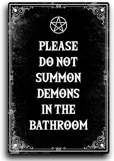 Summon Demon, Goth Bathroom Decor, Goth Bathroom, Bathroom Halloween, Vintage Home Bar, Spooky Bathroom, Witchy Room Decor, Gothic Bathroom Decor, Room Decor Goth