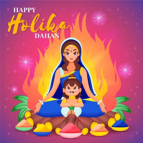 Hand-drawn holika dahan illustration | Free Vector #Freepik #freevector #holika #holika-dahan #hinduism #celebration-illustration Happy Holika Dahan, Holi Drawing, Holika Dahan, Holi Powder, Emerging Technologies, Holi Festival Of Colours, Holi Images, Holi Celebration, Digital India