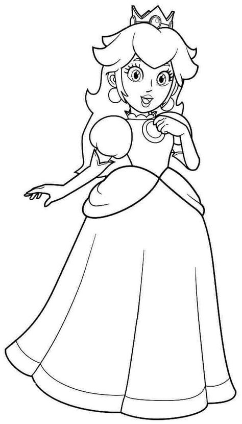 Super Mario Coloring Pages, Mario And Princess Peach, Disney Princess Colors, Disney Princess Coloring Pages, Mario Coloring Pages, Birthday Coloring Pages, Rainbow Canvas, Barbie Coloring, Afrique Art