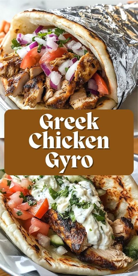 🥙 Bring the flavors of Greece to your kitchen with this Greek Chicken Gyro recipe! 🍋 Marinated chicken, warm pita bread, and creamy tzatziki sauce come together for the ultimate Mediterranean meal. Perfect for lunch, dinner, or meal prep, this easy recipe is sure to impress your family and friends. Add fresh veggies for a healthy, delicious meal that’s full of flavor! Save now and make it tonight! 🌟 #GreekChickenGyro #MediterraneanRecipes #HealthyDinnerIdeas #HomemadeGyros Pita Gyros Recipes, Best Gyros Recipe, Home Made Gyros, Chicken Thigh Gyros, Gyro Recipe Tzatziki, Greek Chicken Gyro Recipe, Gyro Recipe Chicken, Gyros Recipe Chicken, Healthy Gyro Recipe