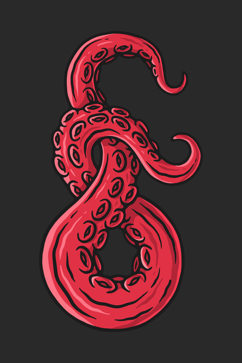 Tentacle Wallpaper Phone, Tentacles Illustration, Octopus Reference, Octopus Graphic Design, Octopus Illustration Graphic Design, Octopus Tentacles Illustration, Octopus Graphic, Octopus Illustration, Octopus Tattoo Design