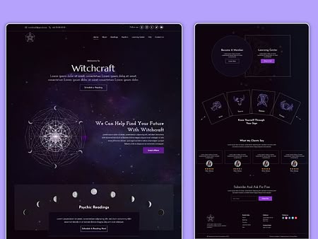 Astrology Website designs, themes, templates and downloadable graphic elements on Dribbble Astrology Poster Design, Witch Websites, Celestial Website Design, Astrology Website Design, Spiritual Website Design, Mystical Website, Fantasy Website, Occult Design, Magic Website