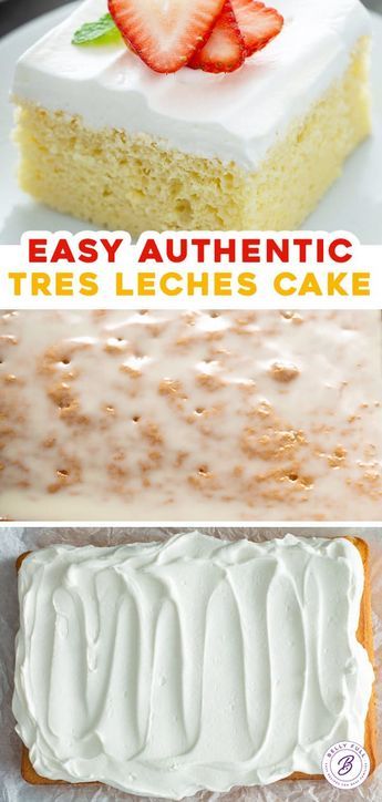 This is the best authentic Tres Leches Cake recipe! A light sponge cake soaked in three different types of milk making it sweet, ultra moist, and crazy delicious. There’s nothing quite like this easy traditional Mexican dessert! 3 Leches Cake Recipe Easy, Tres Leches Cake Recipe Authentic, Different Types Of Milk, Christmas Party Fun, Traditional Mexican Desserts, Types Of Milk, Mexican Cake, Tres Leches Cake Recipe, Rich Cake