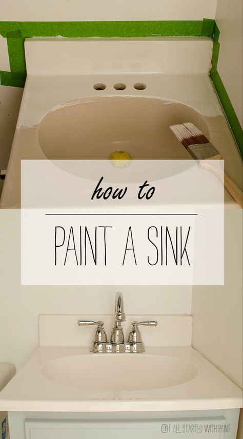 How To Paint A Sink Paint A Sink, Painting A Sink, Bathroom Diy Ideas, Basement Decoration, Bathroom Sink Ideas, Do It Yourself Home Decor, Vanity Makeover, Diy Bathroom Makeover, Bathroom Vanity Makeover