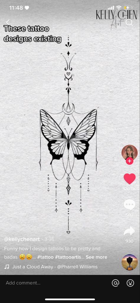 Spine Butterfly Tattoo, Pretty Tattoo, Henna Drawings, Angel Tattoo, Pretty Tattoos, Compass Tattoo, Butterfly Tattoo, Lotus Flower Tattoo, Small Tattoos