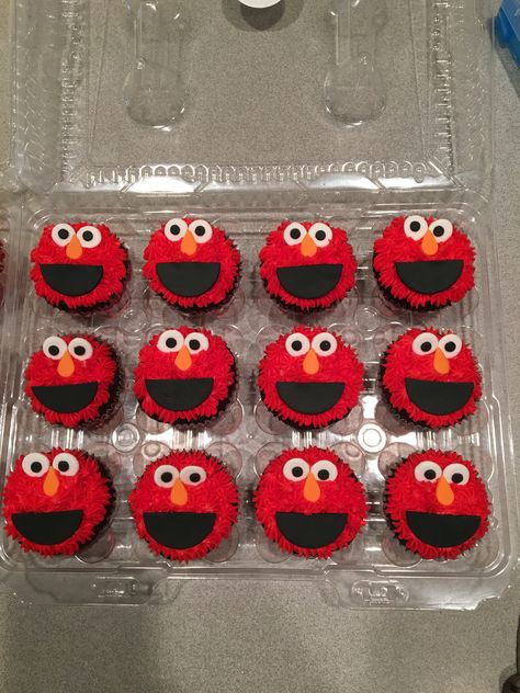 Elmo Treats, Elmo Cupcakes Girly, Elmo 2nd Birthday Cake, Elmo Cookie Monster Cake, Cookie Monster And Elmo Cake, Elmo’s World Birthday Cake, Elmo Cupcakes, Elmo Cake, Spring Fairy