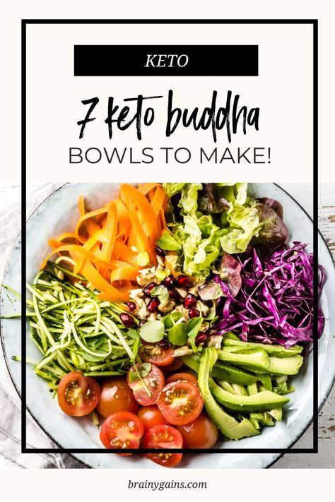 Buddha bowls are bowls full of nutrition! Here are 7 keto buddha bowls recipes to keep you on track during your weight loss journey Low Carb Veggie Bowls, Keto Buddha Bowl, Keto Bowls Meals, Keto Bowls Recipes, Paleo Buddha Bowl, Keto Buddha Bowl Recipes, Keto Bowl Recipes, Low Carb Buddha Bowl Recipes, Keto Bowls