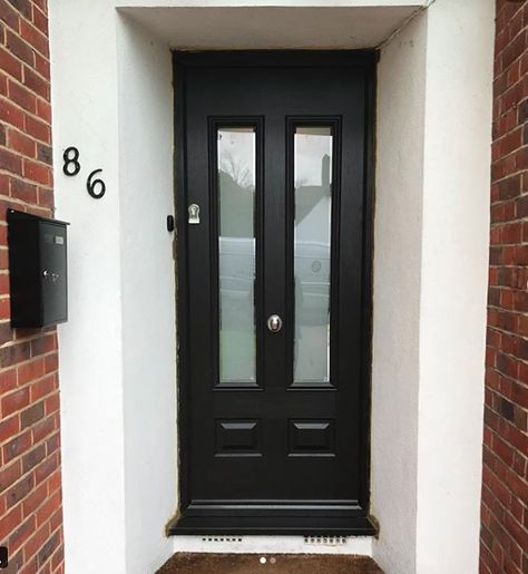 Black Front Door White Windows, Composite Doors, Black Composite Front Doors, Black Composite Doors, Country Style Composite Door, Black Composite Front Door, Solidor Door, Black Composite Door, Virtuoso Composite Doors