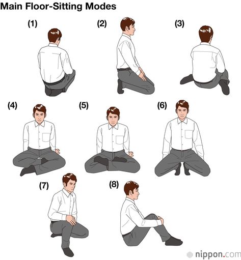 “Seiza” and Other Japanese Ways of Sitting | Nippon.com Japanese Sitting Pose, Seiza Sitting, Idk Drawing, Japanese Etiquette, Japanese Type, Kneeling In Prayer, Showing Respect, Prayer Service, Improve Your Posture