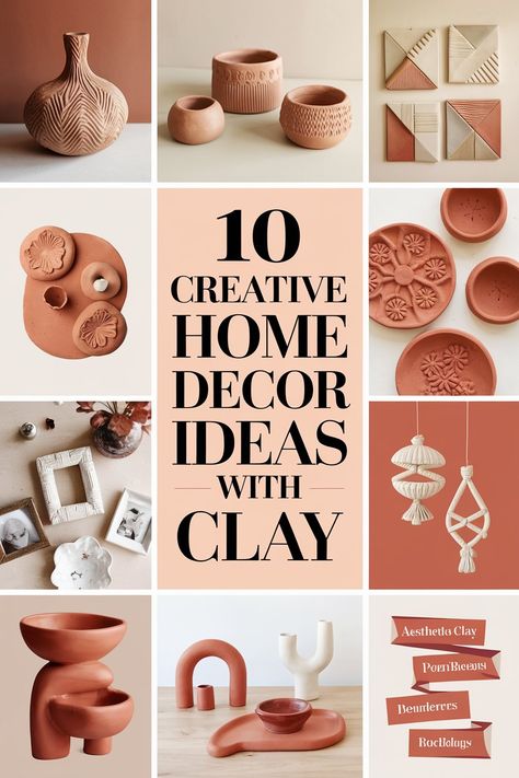 Looking to add a touch of warmth and creativity to your home? 🌿✨ Discover 10 beautiful clay decor ideas that bring a natural, earthy vibe to your space! From DIY vases to elegant wall hangings, these handmade pieces will transform your home into a cozy haven. Try these simple yet stunning clay crafts today! 🏡💛

#DIYClayDecor #HomeDecorInspo #HandmadeHome #ClayCrafts #RusticHomeDecor #MinimalistDecor #BohoVibes #DIYProjects #SustainableLiving #CreativeHomes Clay Decor Ideas, Diy Vases, Clay Decor, Creative Home Decor Ideas, Diy Vase, Creative Home Decor, Diy Clay, Creative Home, Minimalist Decor