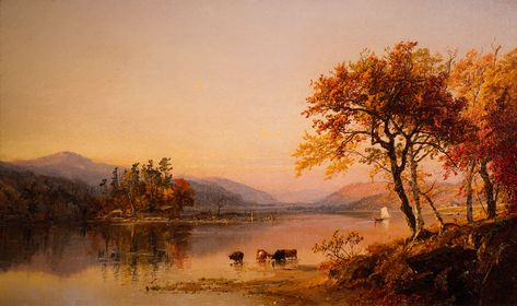 Painting a Nation: Hudson River School Landscapes from the Higdon Collection | Gibbes Museum of Art Hudson School Paintings, Hudson River School Paintings, Greenwood Lake, Hudson River School, River Painting, Art Life, Lake George, Hudson River, Oil Painting Reproductions