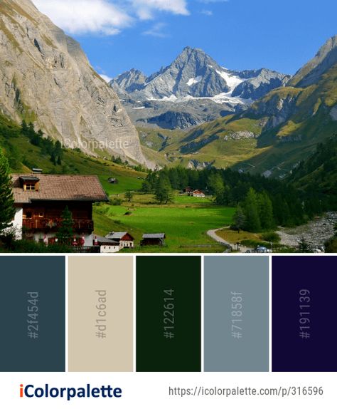 Color Palette Ideas from Mountainous Landforms Mountain Range Image Popular Color Palettes, Scenery Mountain, Color Palette Ideas, Winter Color Palette, Spring Color Palette, Palette Ideas, Mountain Village, Popular Color, Winter Colors