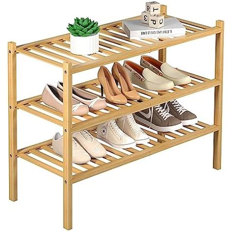 Amazon.com: BMOSU 2-Tier Bamboo Shoe Rack Premium Stackable Shoe shelf Storage Organizer For Hallway Closet Living Room Entryway Organizer (Natural Bamboo) : Home & Kitchen Shoe Rack Unit, Kids Shoe Rack, Wardrobe Shoe Rack, Shoe Rack For Closet, 3 Tier Shoe Rack, 4 Tier Shoe Rack, Vertical Shoe Rack, Bamboo Shoe Rack, Stackable Shoe Rack