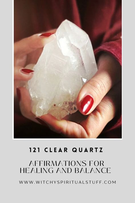 121 Clear Quartz Affirmations for Healing and Balance Affirmation Crystals, Affirmations For Healing, My Purpose In Life, Child Of The Universe, Therapy Room, Everything Is Possible, You Better Work, Spiritual Healing, Clear Quartz Crystal