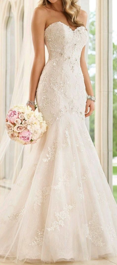 Wedding Dresses Mermaid Sweetheart, Pnina Tornai, Wedding Dresses 2018, Stella York, Sweetheart Wedding Dress, Dresses Mermaid, A Wedding Dress, Lace Mermaid Wedding Dress, Perfect Wedding Dress