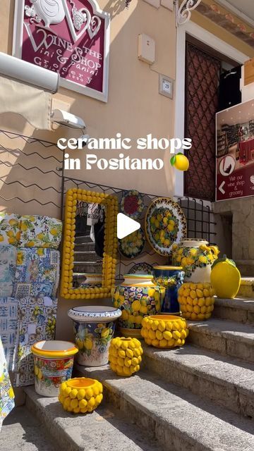 Golden Ceramics on Instagram: "There's so much beautiful ceramic art in Positano, it's keeping my pottery heart happy while we're away on our honeymoon 😍🍋 
#pottery #ceramics #positano #amalficoast #ceramicsofinstagram" Amalfi Ceramics, Pottery Heart, Amalfi Coast Travel, Hotel Food, Ceramic Shop, Pottery Ceramics, Positano, May 13, Travel Packing