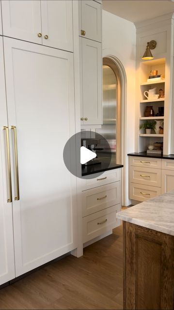 Leah White | Home Design & Decor on Instagram: "Welcome to my kitchen and behind my most favorite door, the pantry 🫶🏻 make sure you SAVE these details and FOLLOW @white.at.home as we turn our dream house into our dream HOME 😍

We spent 2 years building our house and faced a lot during that time - now I am sharing each room as we make it feel like home! 🥰
It can be so overwhelming designing and styling your spaces because there are so many options! I know that the time you spend trying to figure it out can leave you feeling more confused than ever. My hope is that the time you spend on my page leaves you feeling inspired and more confident to create a space you love 🤍

⭐️Some details I am frequently asked about ⭐️
Cabinets - BM Ballet White
Walls/Ceiling/Trim - BM White Dove 
Pantry - Ballet White Walls, Bm Ballet White, Bm White Dove, Haris Kenjar, Ballet White, Welcome To My Kitchen, Ceiling Trim, Element Design, Cabinet Color