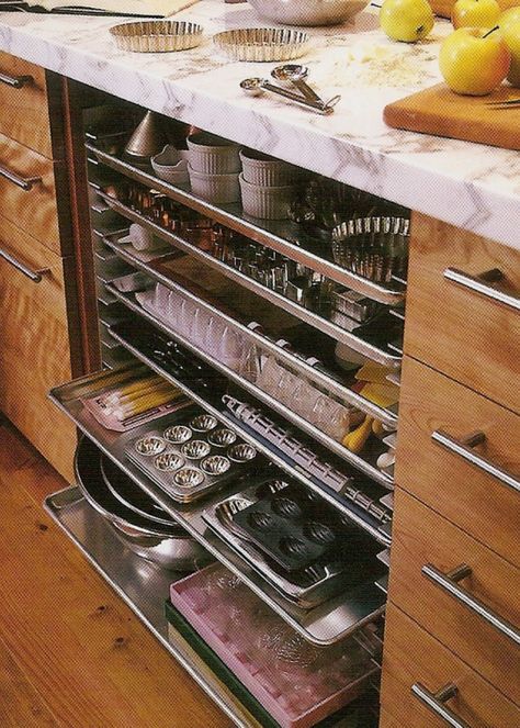 Kitchen Appliance Station, Home Professional Kitchen, Kitchen Optimization, Hidden Kitchen Ideas, Baking Kitchen Design, Professional Kitchen At Home, Baking Station, Home Bakery Business, Kitchen Organisation