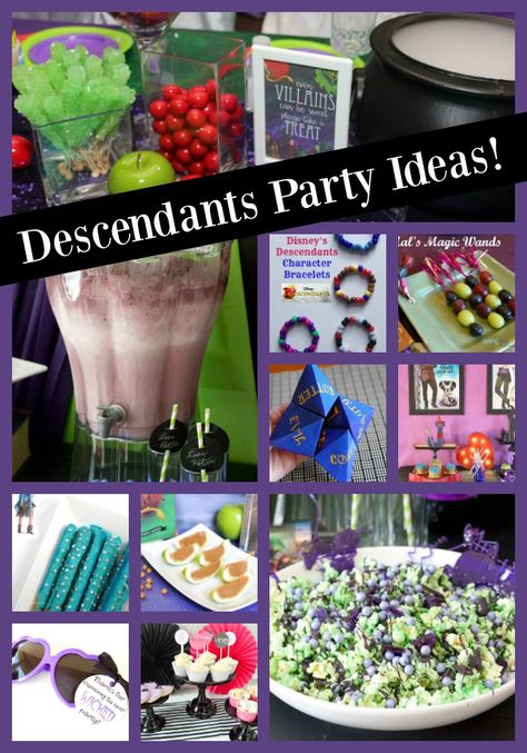 Descendants Snack Ideas, Descendants Diy Party Ideas, Descendants Dinner And A Movie, Descendants Movie Night Food, Descendants Party Favors Ideas, Descendants 3 Birthday Party, Descendants Birthday Party Food Ideas, Descendants Pool Party Ideas, Descendants Watch Party