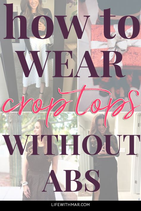 Yes, you can wear crop tops without a perfectly flat stomach! Here are 5 easy style tips on how you can wear crop tops even when you don't have abs. How To Wear Crop Tops Without Showing, Crop Shirt Outfits Summer, Cropped Top Outfits Classy, How To Wear A Crop Top Over 30, How To Style Crop Shirt, Layering A Crop Top, Layer Crop Top, How To Wear A Crop Top Modestly, Crop Top Outfits Over 40