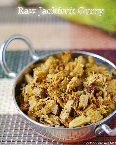 Raw jackfruit - unripe tender jackfruit curry recipe with step by step pictures. Spicy and perfect as side dish for south Indian main course. Eggless Baking Recipes, Ripe Jackfruit, Raw Jackfruit, Bbq Pulled Jackfruit, Banana Curry, Jackfruit Curry, South Indian Recipes, Jackfruit Recipes, Veg Curry