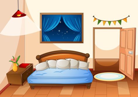 Walking Background, Cowboy Bedroom, Bedroom Cartoon, Royal Bedroom, Change Photo, Bedroom Scene, White Bed Set, Boy Walking, Bedroom Background