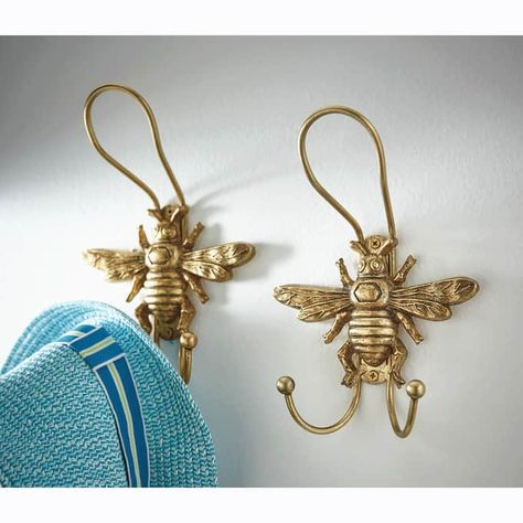 Set of 2 Bee Wall Hooks | Country Door Nursery Bee Theme, Bee Themed Office, Bee Themed Bathroom, Bumble Bee Bedroom, Bee Bathroom Decor, Bee Room Decor, Bee Bedroom, Bumble Bee Nursery, Anthropologie Decor