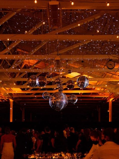 new years eve wedding. winter wedding lighting. wedding reception ideas. dance floor. wedding reception decor. new years eve party. disco ball decor. Over Dance Floor Decor, Wedding Reception Dancing Aesthetic, Dance Floor Decorations Parties, Disco Ball Wedding Decor Dance Floors, New Years Eve Wedding Ideas Decorations, Wedding After Party Dance Floor, Disco Balls Dance Floor, Winter Wedding Dance Floor, Wall Decor Wedding Reception