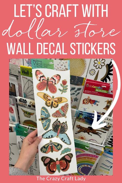 lets craft with dollar tree butterfly wall decal stickers Dollar Tree Butterfly, Butterfly Wall Art Diy, Ruler Crafts, Small Scrapbook, Diy Wall Decals, Butterfly Stickers, Butterfly Wall Decals, Butterfly Decal, Old Picture Frames