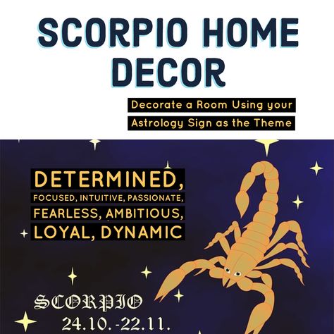 Scorpio Home Decor. Decorate your space featuring your zodiac sign. #scorpio #astrology #homedecor #funkthishouse #zodiac Scorpio Home, Calming Room Ideas, Funky Bedroom Decor, Funky Bedding, Funky Bedroom, Scorpio Astrology, Your Space, Calming Room, Zodiac Sign Scorpio