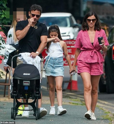 Stepping out: Lucy Mecklenburgh and Ryan Thomas enjoyed some quality time with baby son Ro... Lucy Mecklenburgh, Ryan Thomas, Takeaway Coffee, Post Pregnancy, Stepping Out, Co Ord, Quality Time, A Family, Coffee