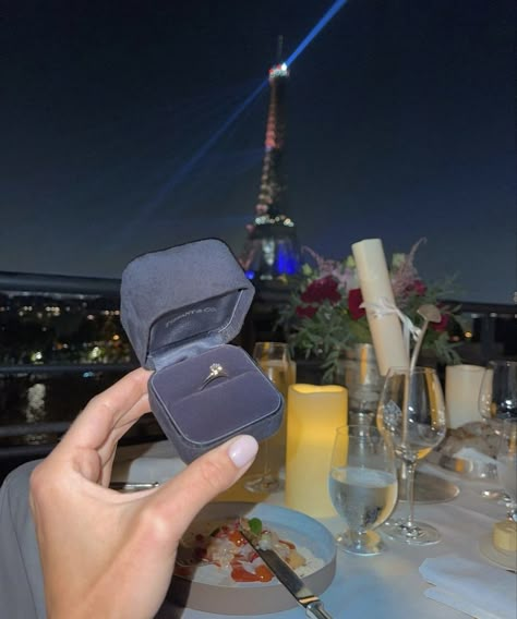 Luxury Rings For Proposals, Rich Proposal, Expensive Couple Aesthetic, Eiffel Tower Proposal, Proposal In Paris At Night, Marriage Proposal Aesthetic Paris, Paris Marriage Proposal, Wedding Proposal Ideas Engagement, Instagram Couples