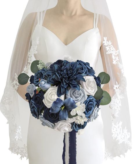 Tossing Bouquet, Navy Blue Bouquet, Prom Props, Bouquet For Bride, Toss Bouquet, Wedding Photography Props, Bouquet For Wedding, Bouquet Bridesmaid, Bridesmaids Bouquet