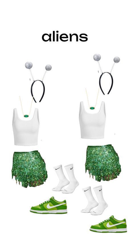 duo halloween costume idea ll #alien #preppy Fun Halloween Outfits, Alien Halloween Costume, Basic Halloween Costumes, Halloween Duos, Alien Halloween, Cute Group Halloween Costumes, Classy Halloween Costumes, Matching Halloween Costumes, Bff Halloween Costumes