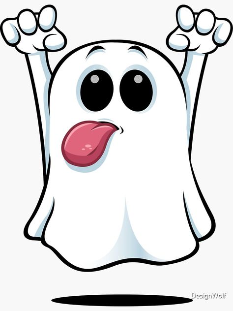 "Cartoon Ghost - Sticking His Tongue Out." Sticker by DesignWolf | Redbubble Halloween Art Drawing, Halloween Imagem, Moldes Halloween, Cartoon Ghost, Casa Halloween, Ghost Cartoon, Halloween Rocks, Halloween 1, Pumpkin Art