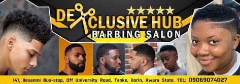 Banner Design for De Exclusive Hub Barbing Salon Barbing Salon Banner Design, Barbing Salon Flyer Design, Saloon Banner Design, Barbing Salon Design, Beauty Salon Marketing, Shop Banner Design, Salon Simple, Moto Wallpapers