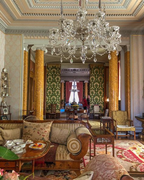 I love some of the great late Regency houses of England. In that age of expansion of trade and industrialization, but before the vulgarity… Palatial Interiors, Door Canopies, Chanel Bedding, Bennet Sisters, Neoclassic Interior, Smallest House, Belvoir Castle, Historic Interiors, Manor Interior