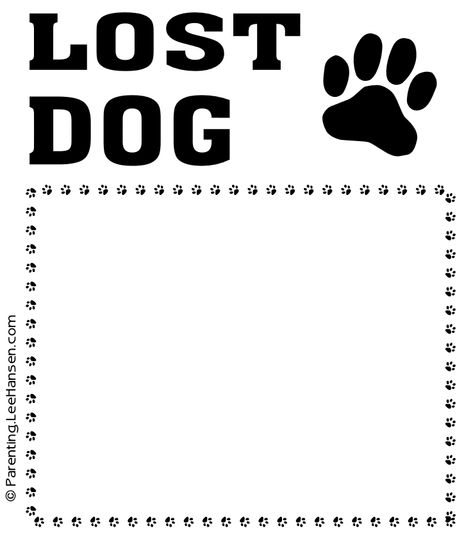 http://parenting.leehansen.com/Printables/Posters/lost-dog-poster.html Missing Dog Poster, Lost Dog Poster, Dog Posters, Blank Poster, Notice Board, Dog Poster, Losing A Dog, Lady And The Tramp, Poster Template