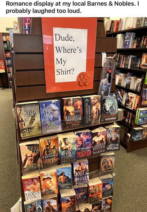 dude where's my shirt? Shelly Laurenston, Lori Foster, Wolf Tyler, Library Humor, Library Displays, Morning Humor, Book Display, Book Humor, Barnes And Noble